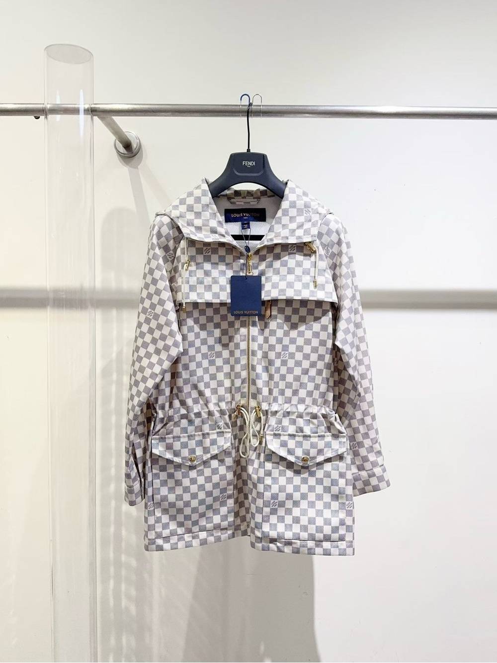 Louis Vuitton Beige & Off-White Damier Utility Jacket